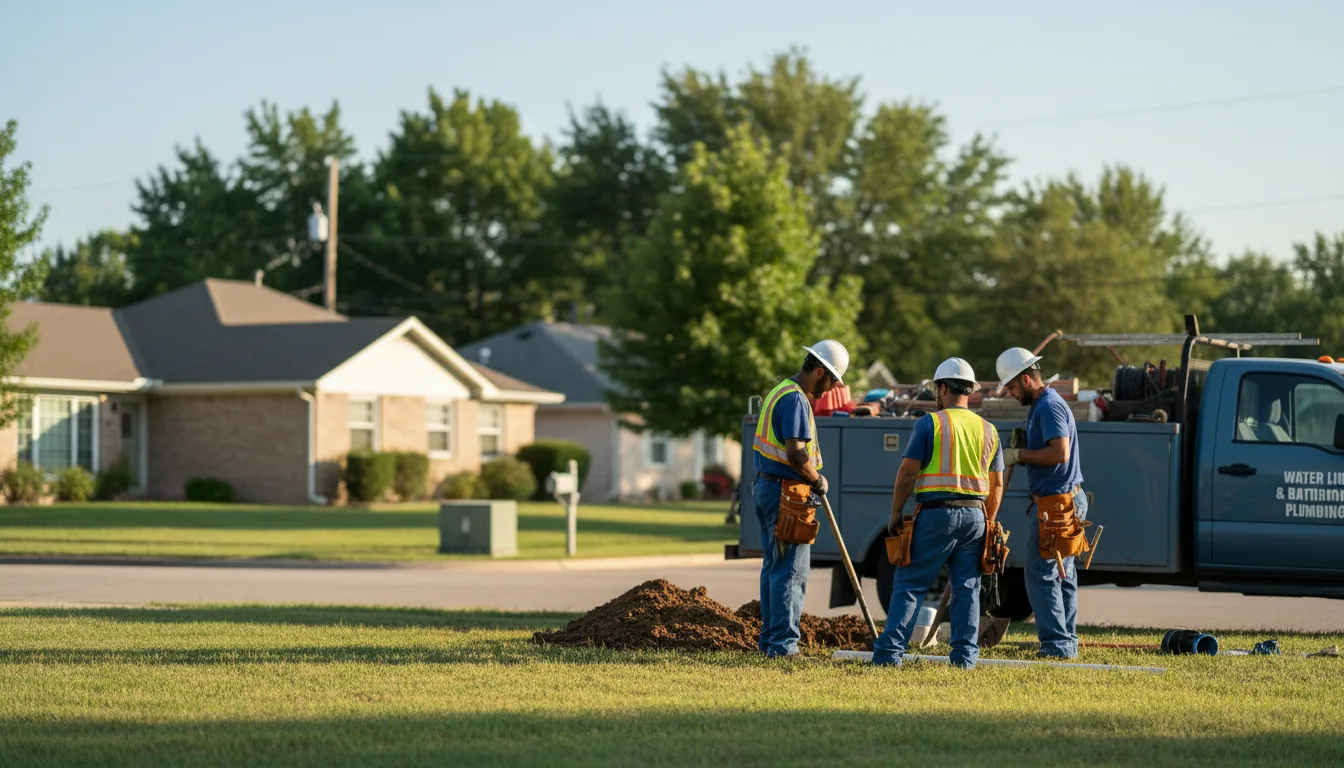 Residential water line and bathroom plumbing service in Onia, AR